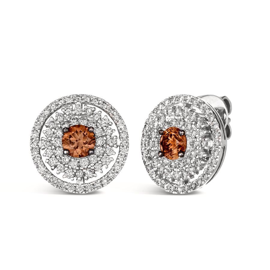 CoutureEarringsfeaturing7/8cts.ChocolateDiamonds,11/8cts.VanillaDiamondssetinP95