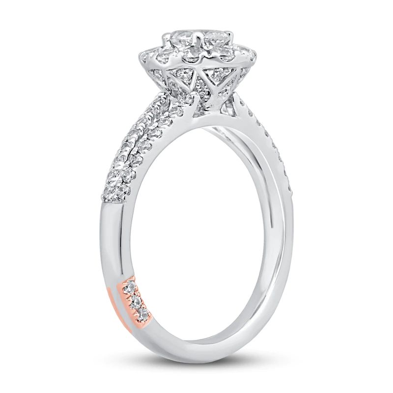 DiamondEngagementRing1-1/8cttwOval/Round14KTwo-ToneGold